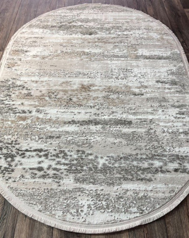 Турецкий ковер овальный Atlantik Hali Deco 10132A (Полиэстер, бежевый, серый)